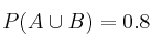 P(A \cup B)=0.8