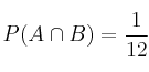 P(A \cap B)= \frac{1}{12}