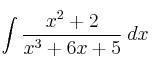 \int  \frac{x^2+2}{x^3+6x+5} \: dx 
