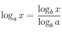 \log_{a} x = \frac{\log_{b} x}{\log_{b} a}