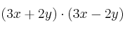 (3x+2y) \cdot (3x-2y) (3x+2y) \cdot (3x-2y)
