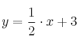 y=\frac{1}{2} \cdot x +3 y=\frac{1}{2} \cdot x +3