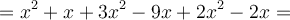 =x^2+x +3x^2-9x + 2x^2-2x=