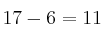 17-6=11