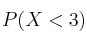 P(X < 3)