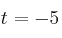 t=-5