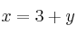 x=3+y