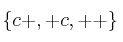 \{c+, +c, ++ \}
