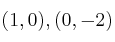 (1, 0), (0, -2)