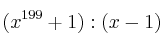 (x^{199} + 1) : (x-1)