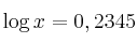 \log x = 0,2345