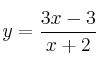 y = \frac{3x-3}{x+2} y = \frac{3x-3}{x+2}