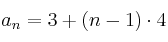 a_n=3+(n-1)\cdot 4