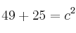 49+25=c^2