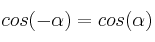 cos(-\alpha) = cos (\alpha)