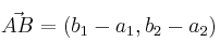 \vec{AB} =(b_1-a_1, b_2-a_2) \vec{AB} =(b_1-a_1, b_2-a_2)