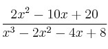\frac{2x^2-10x+20}{x^3-2x^2-4x+8} \frac{2x^2-10x+20}{x^3-2x^2-4x+8}