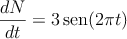 \frac{dN}{dt} = 3 \sen (2 \pi t)