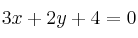 3x + 2y + 4 = 0