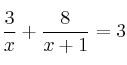 \frac{3}{x}+\frac{8}{x+1}=3