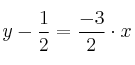 y-\frac{1}{2} = \frac{-3}{2} \cdot x