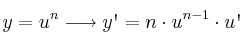 y= u^n \longrightarrow y\textsc{\char13}=n \cdot u^{n-1}\cdot u\textsc{\char13}