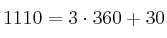 1110 = 3 \cdot 360 + 30
