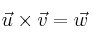 \vec{u} \times \vec{v} = \vec{w}