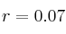 r = 0.07
