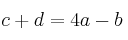 c+d=4a-b