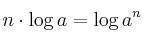 n \cdot \log{a} = \log{a^n}