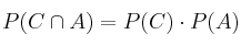 P(C \cap A) = P(C) \cdot P(A)