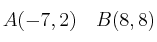 A(-7,2) \quad B(8,8)
