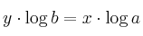y \cdot \log {b} = x \cdot \log {a}