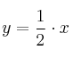y=\frac{1}{2} \cdot x
