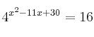4^{x^2-11x+30} = 16