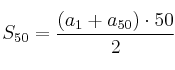S_{50}=\frac{(a_1+a_{50}) \cdot 50}{2} S_{50}=\frac{(a_1+a_{50}) \cdot 50}{2}