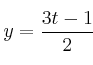 y = \frac{3t-1}{2}