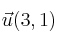 \vec{u}(3,1)