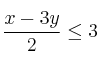 \frac{x - 3y}{2} \leq 3 