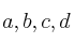 a, b, c, d
