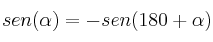 sen(\alpha) = - sen(180 + \alpha)