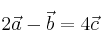 2\vec{a} - \vec{b} = 4\vec{c}