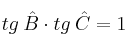tg \: \hat{B} \cdot tg \: \hat{C} = 1