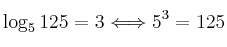 \log_{5} 125 = 3 \Longleftrightarrow 5^3=125