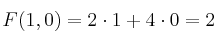 F(1,0) = 2 \cdot   1 + 4 \cdot 0 = 2