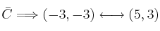 \bar{C} \Longrightarrow (-3,-3) \longleftrightarrow (5,3)