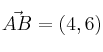 \vec{AB} =(4,6)