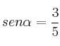 sen \alpha = \frac{3}{5}