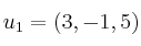 u_1=(3,-1,5)